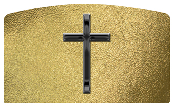 DACRO-510-BK-SH-GD Black Single Cross Shimmer Gold